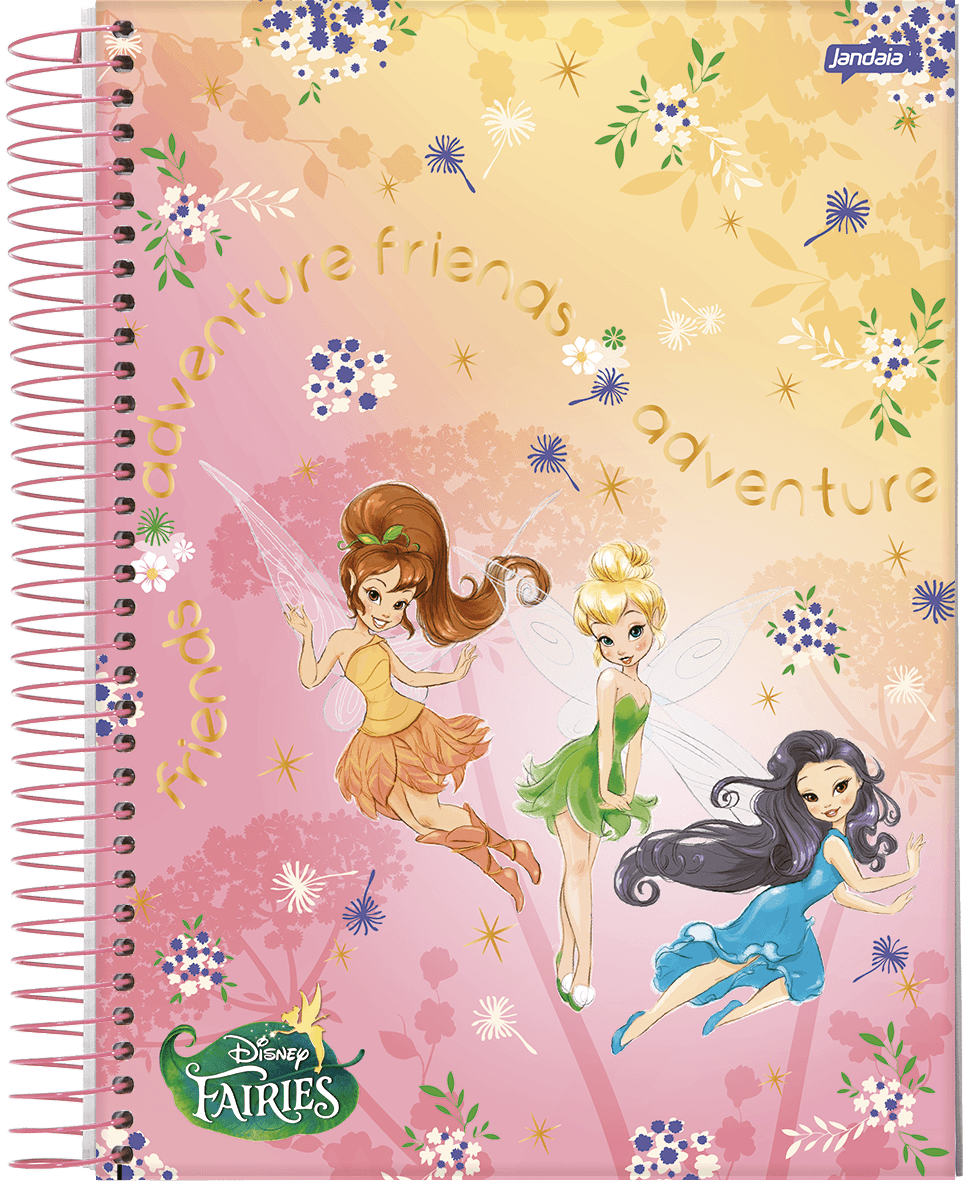 CADERNO ESPIRAL UNIVERSITÁRIO CAPA DURA 10 MATÉRIAS 160 FOLHAS - FADAS DISNEY — miniatura 4
