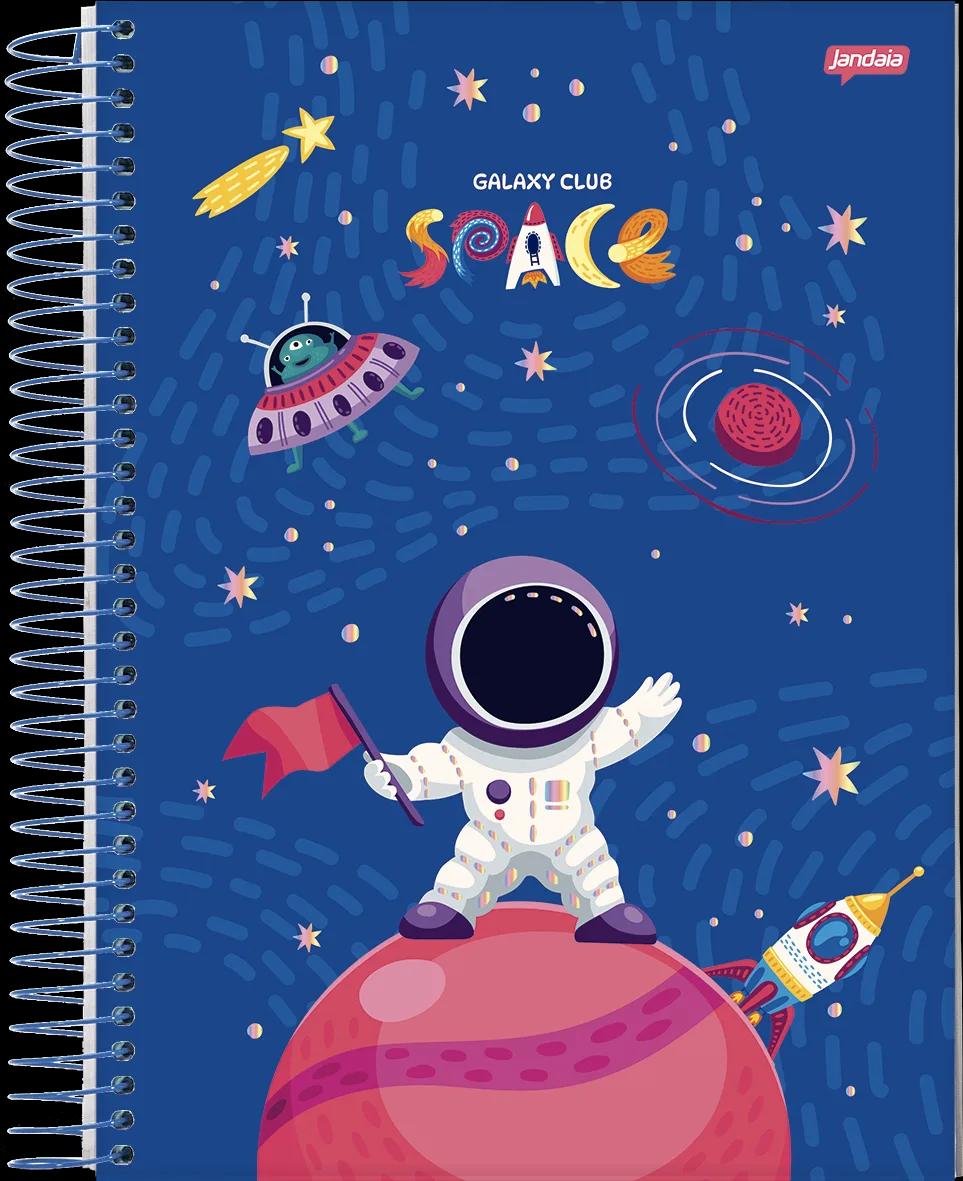 CADERNO ESPIRAL UNIVERSITÁRIO CAPA DURA 01 MATÉRIA 80 FOLHAS - GALAXY CLUB SPACE — miniatura 2