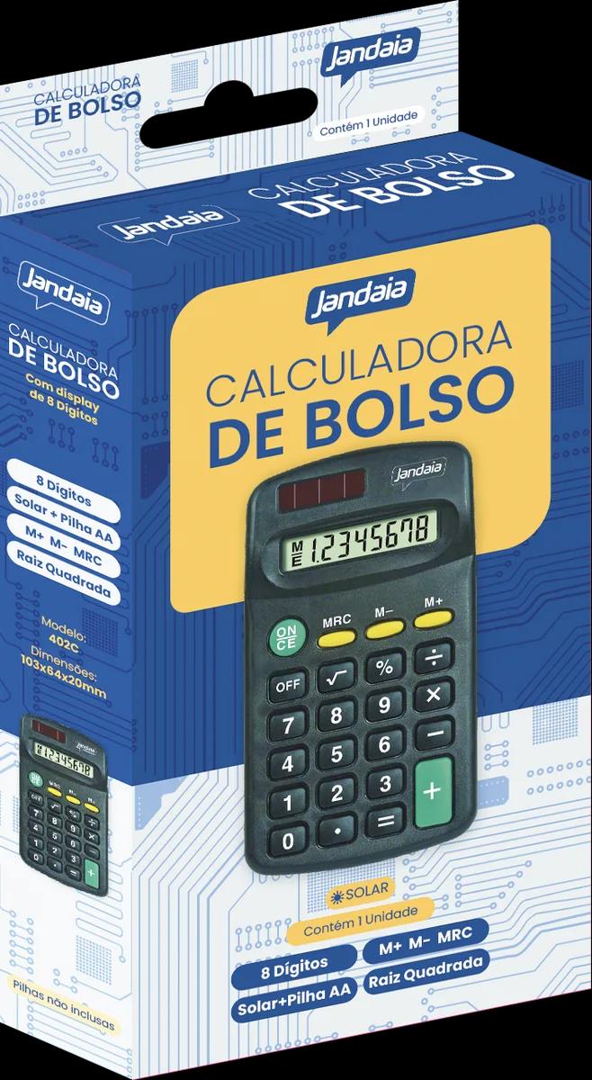 CALCULADORA BOLSO 8 DIGITOS SOLAR  - JANDAIA