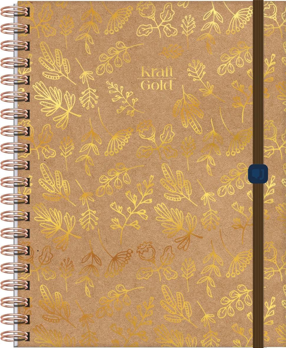 CADERNO UNIVERSITÁRIO CAPA DURA 80 FOLHAS NEO - KRAFT GOLD
