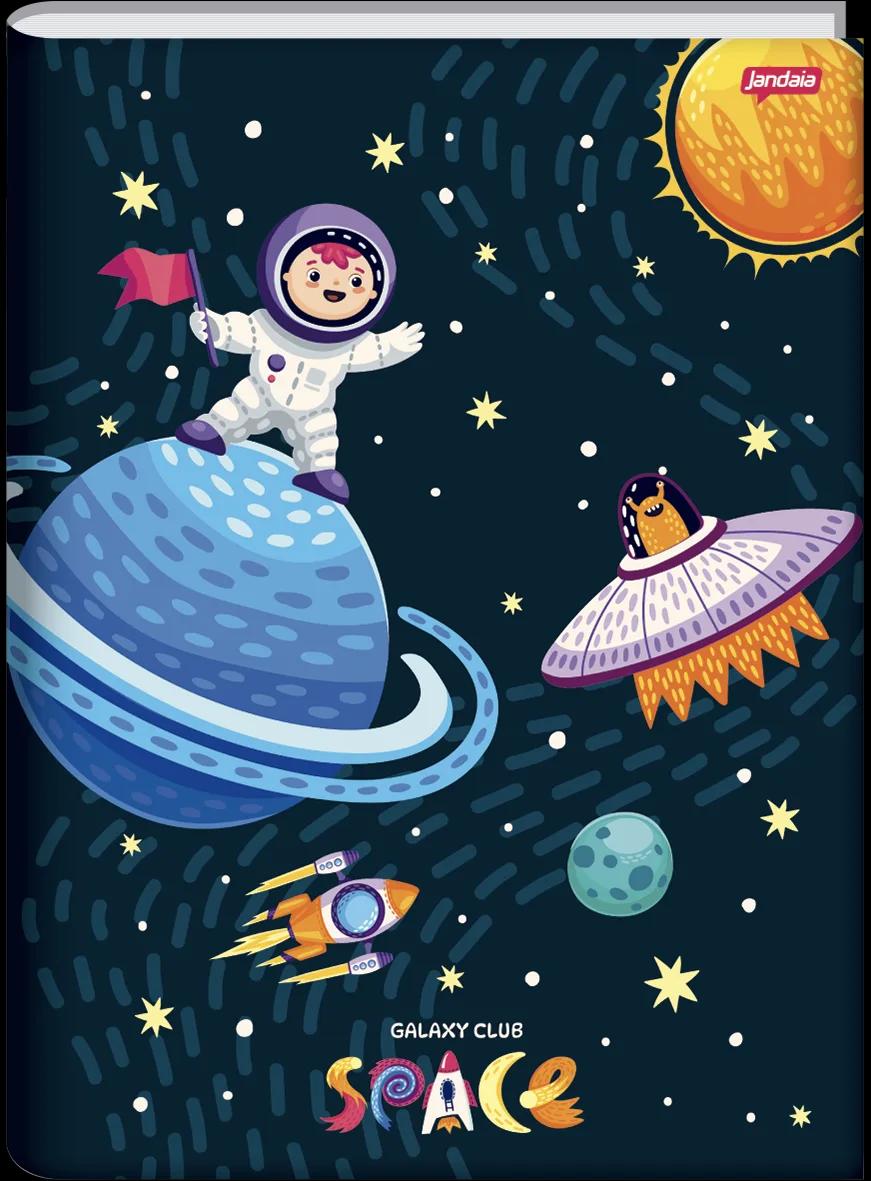 CADERNO BROCHURA CAPA DURA UNIVERSITÁRIO 80 FOLHAS - GALAXY CLUB SPACE — miniatura 4