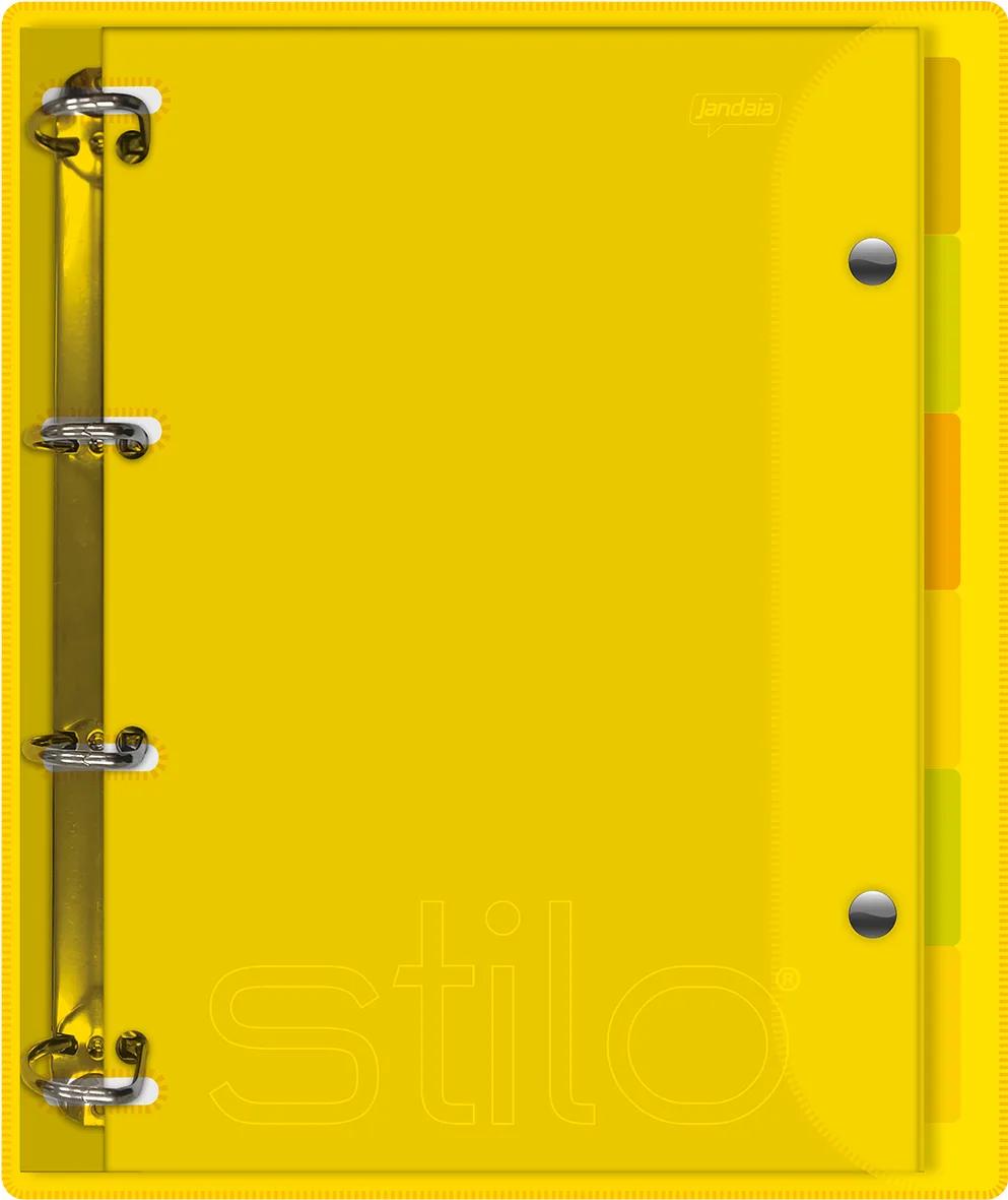 CADERNO ESPIRAL UNIVERSITÁRIO CAPA DURA 200 FOLHAS ARGOLADO AMARELO - STILO NEON