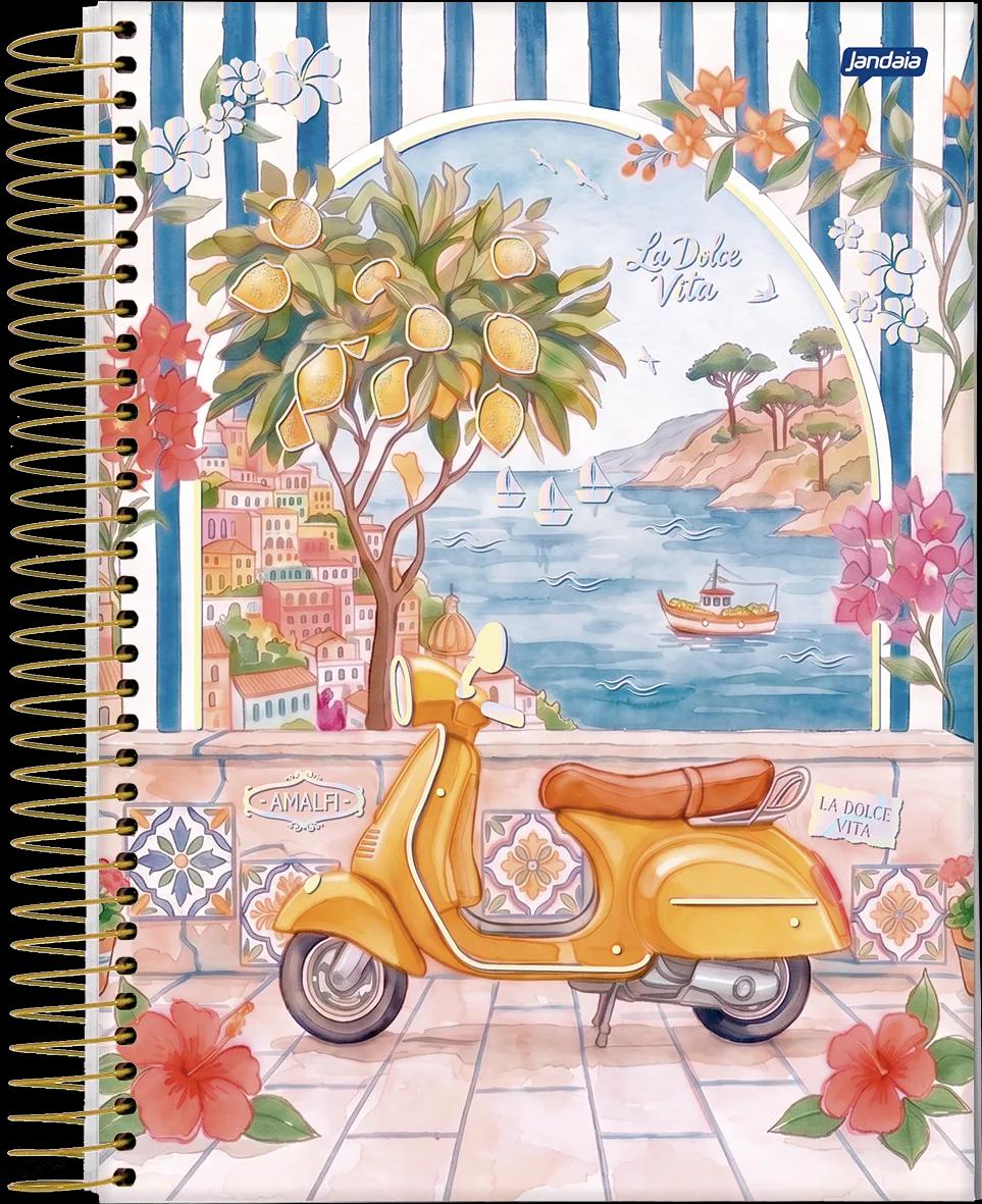 CADERNO ESPIRAL UNIV 200X275MM 80 FOLHAS - LA DOLCE VITA