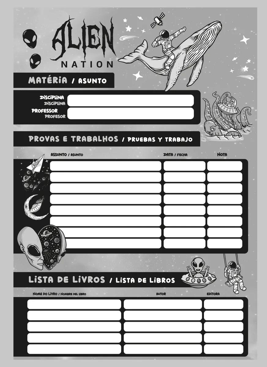 CADERNO ESPIRAL UNIVERSITÁRIO CAPA DURA 15 MATÉRIAS 240 FOLHAS - ALIEN NATION — miniatura 8