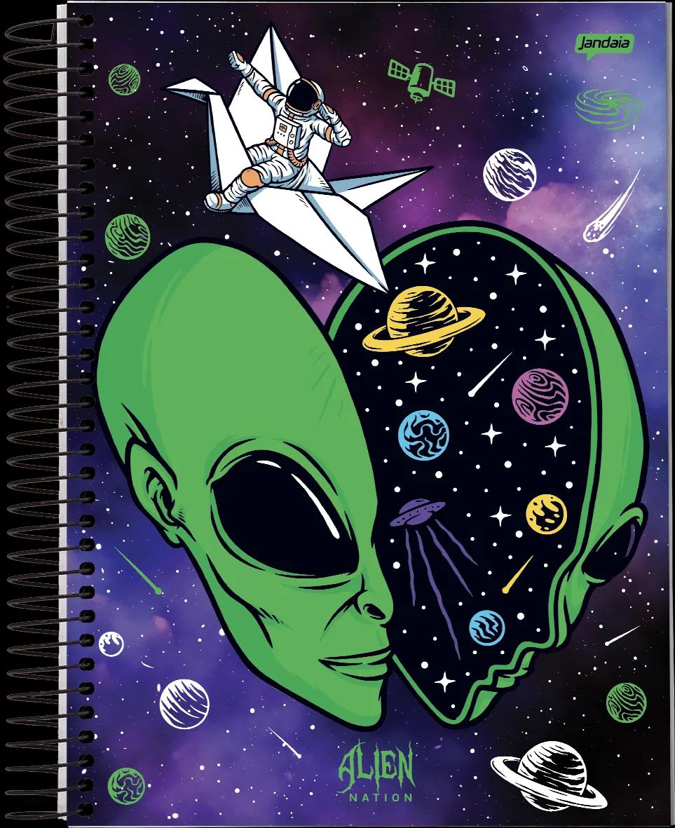 CADERNO ESPIRAL UNIVERSITÁRIO CAPA DURA 15 MATÉRIAS 240 FOLHAS - ALIEN NATION — miniatura 3