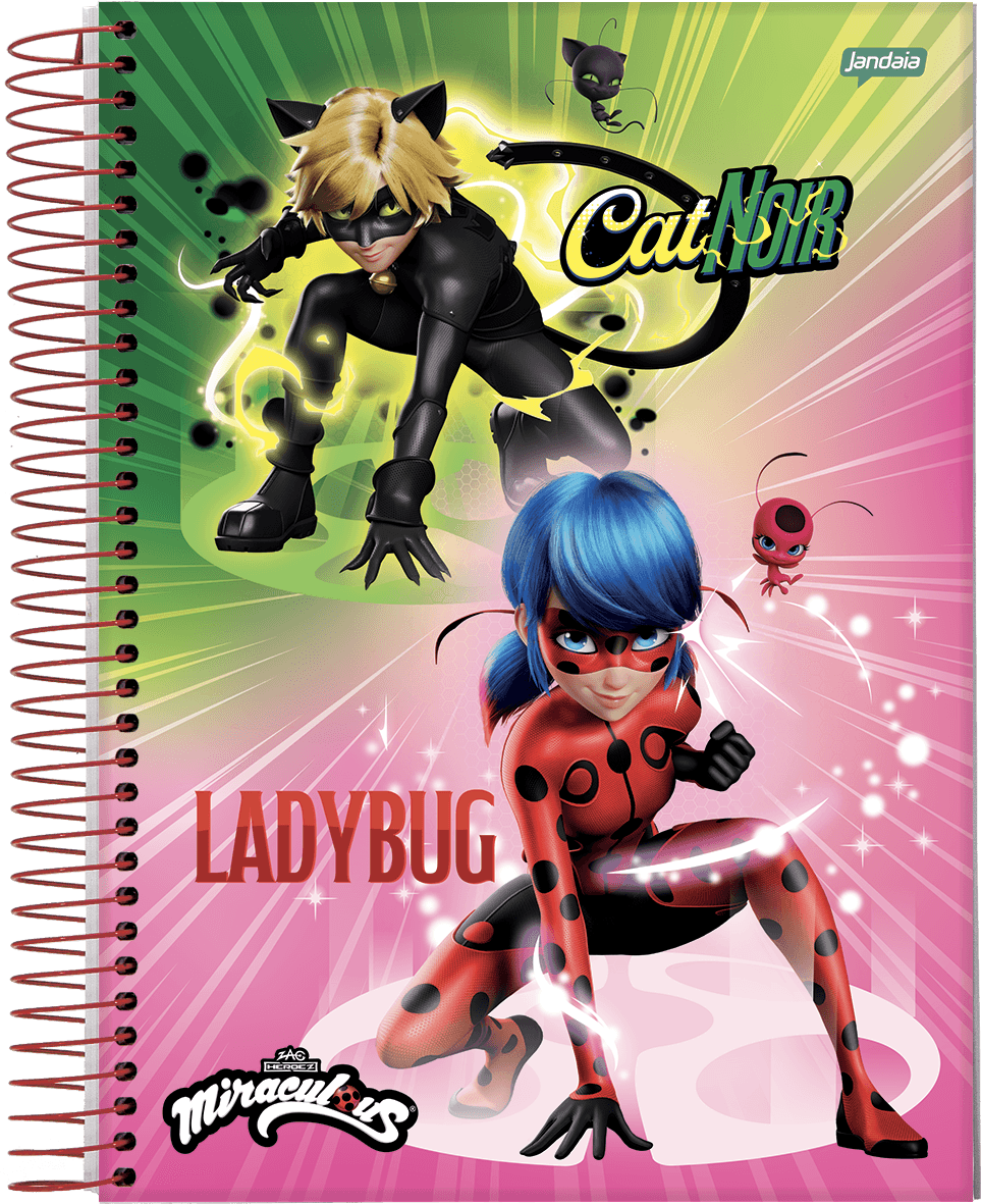 CADERNO ESPIRAL UNIVERSITÁRIO CAPA DURA 01 MATÉRIA 80 FOLHAS - MIRACULOUS