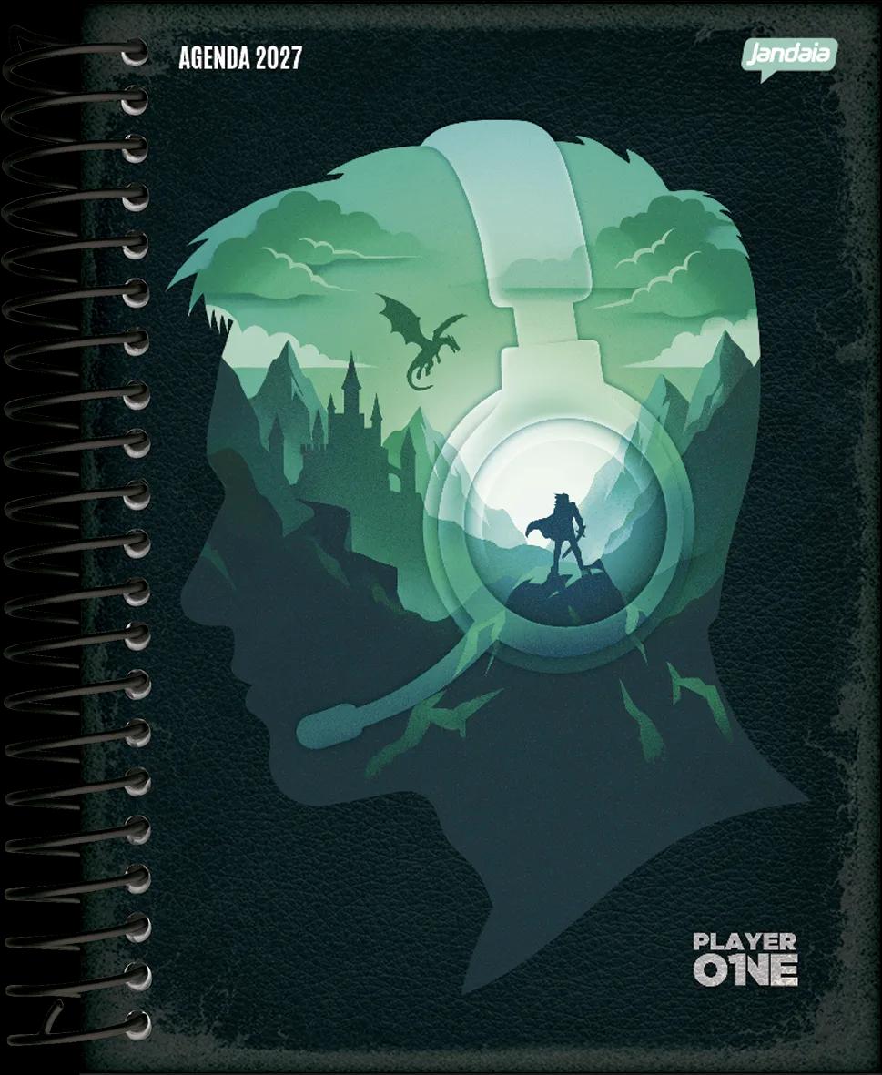 AGENDA DIÁRIA ESPIRAL 133X178MM 176 FOLHAS - PLAYER ONE