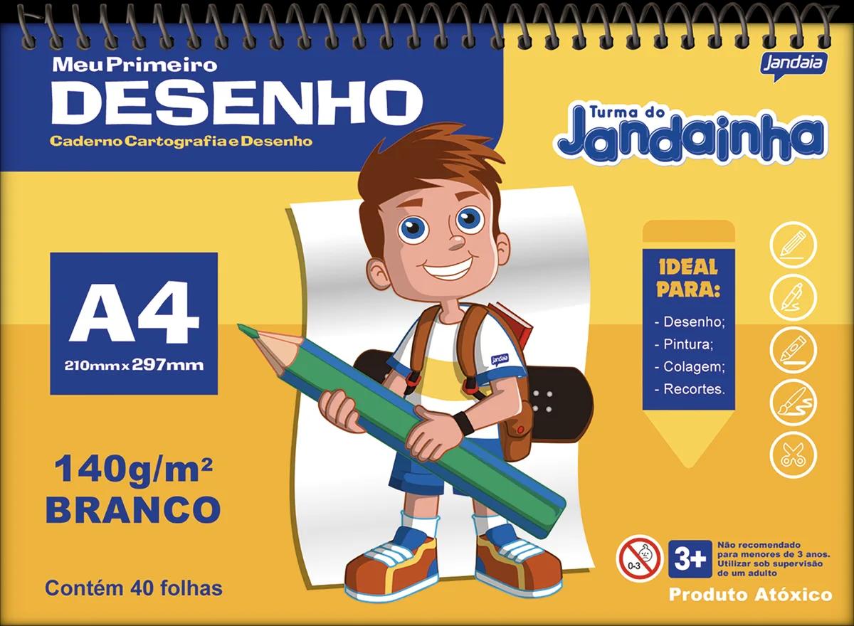 CADERNO TOPO ESPIRAL CAPA DURA SEM PAUTA 40 FOLHAS - TURMA DO JANDAINHA