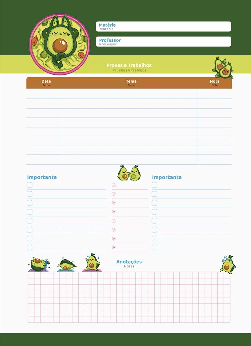 CADERNO ESPIRAL UNIVERSITÁRIO CAPA DURA 10 MATÉRIAS 160 FOLHAS - AVOCADO — miniatura 7