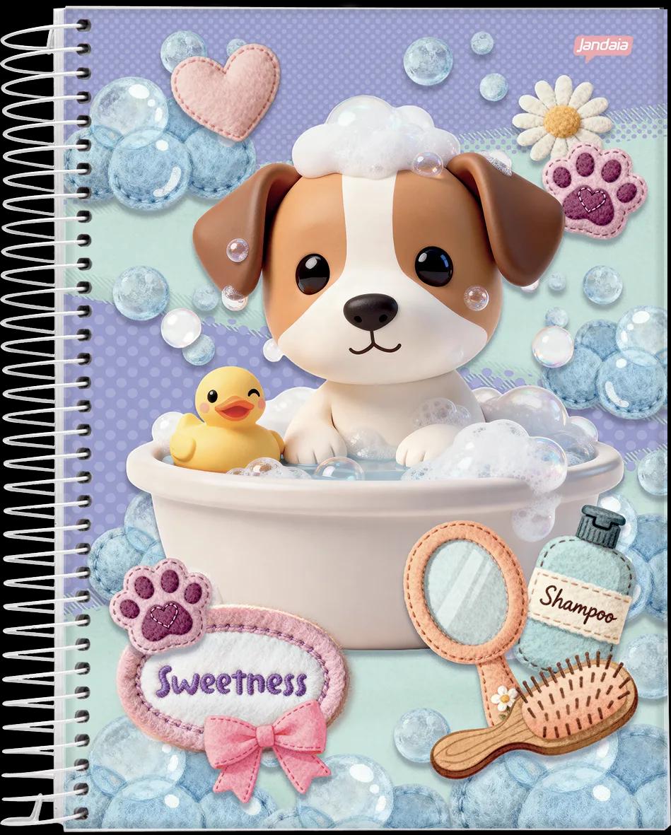 CADERNO ESPIRAL 1/4 CAPA DURA 80 FOLHAS - SWEETNESS