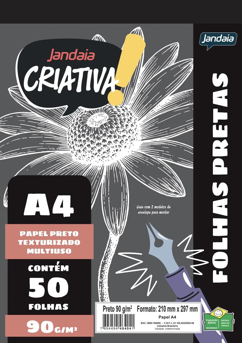 FOLHAS PRETAS A4 - JANDAIA CRIATIVA