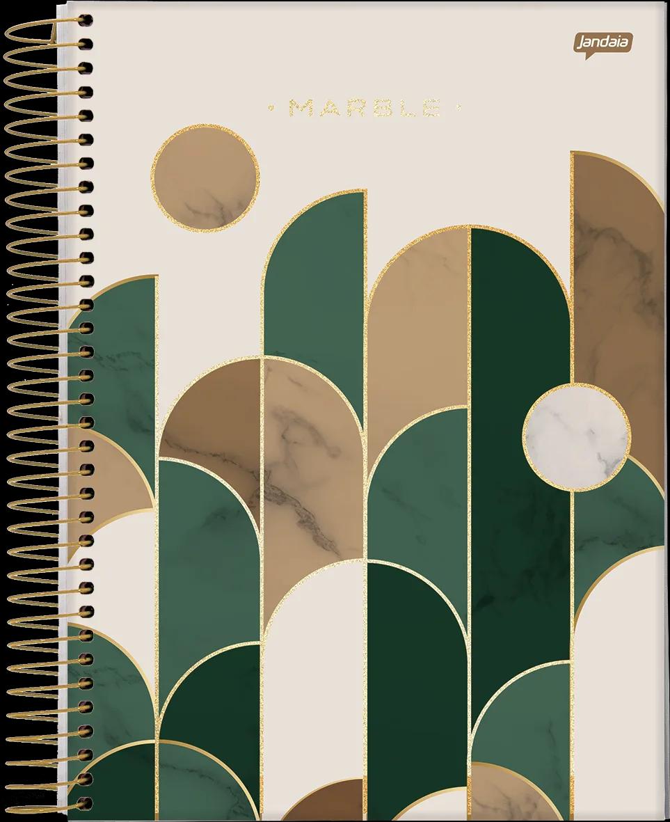 CADERNO ESPIRAL UNIVERSITÁRIO CAPA DURA 10 MATÉRIAS 160 FOLHAS - MARBLE