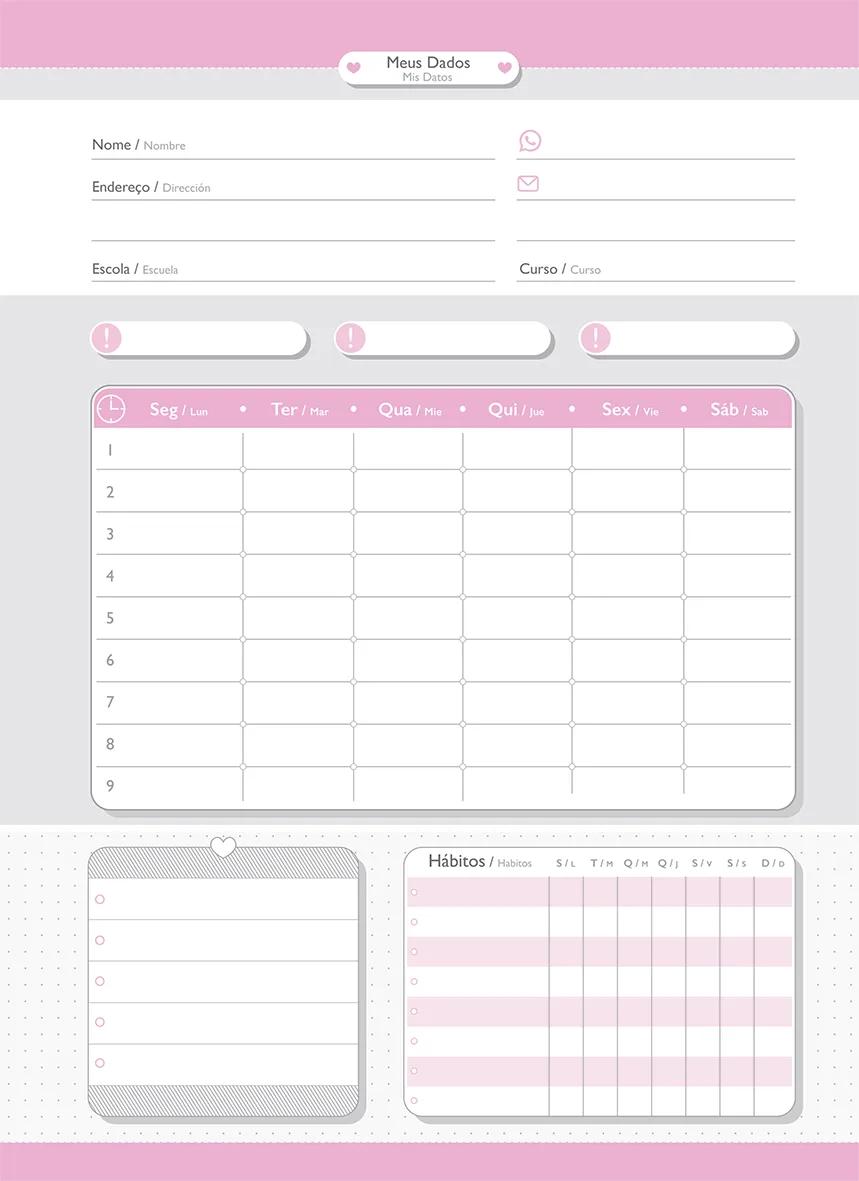 CADERNO ESPIRAL UNIVERSITÁRIO CAPA DURA 10 MATÉRIAS 160 FOLHAS - PINK RODEO — miniatura 5