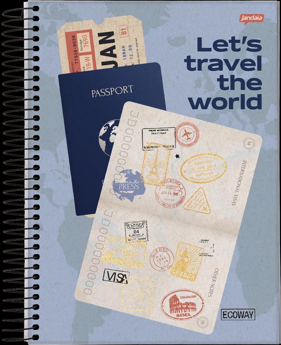 CADERNO ESPIRAL CAPA DURA 1/8 80 FOLHAS - ECO WAY