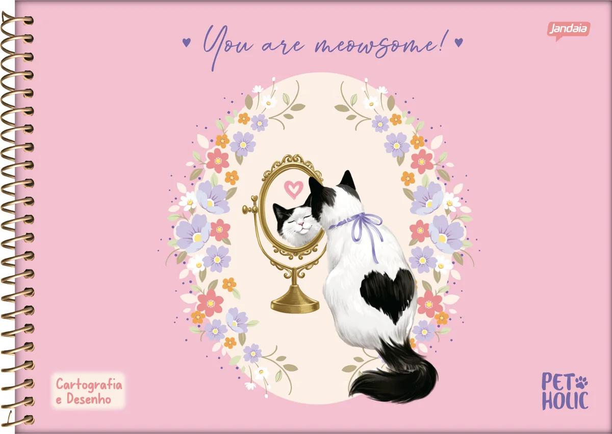 CADERNO ESPIRAL CAPA DURA 80 FOLHAS CARTOGRAFIA - PET HOLIC