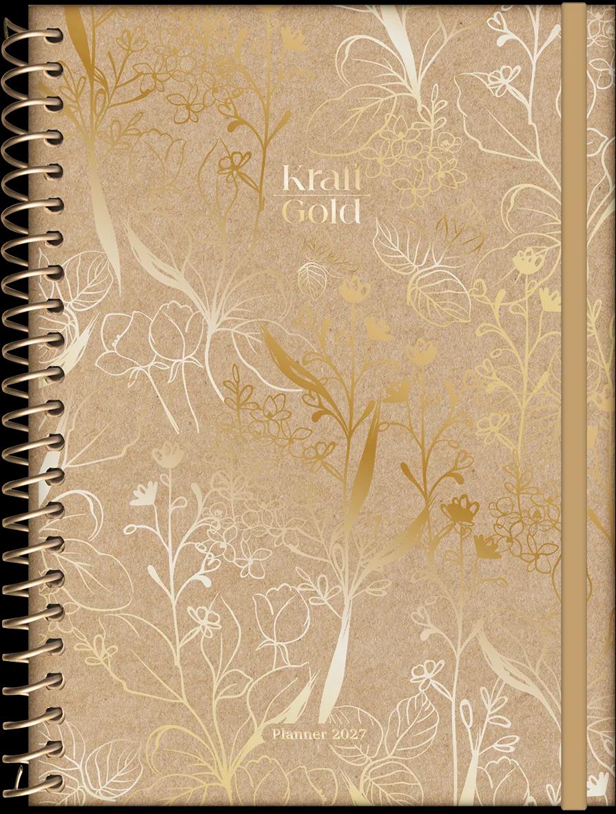 AGENDA PLANEJAMENTO ESPIRAL 175X242MM 80FLS - KRAFT GOLD — miniatura 2