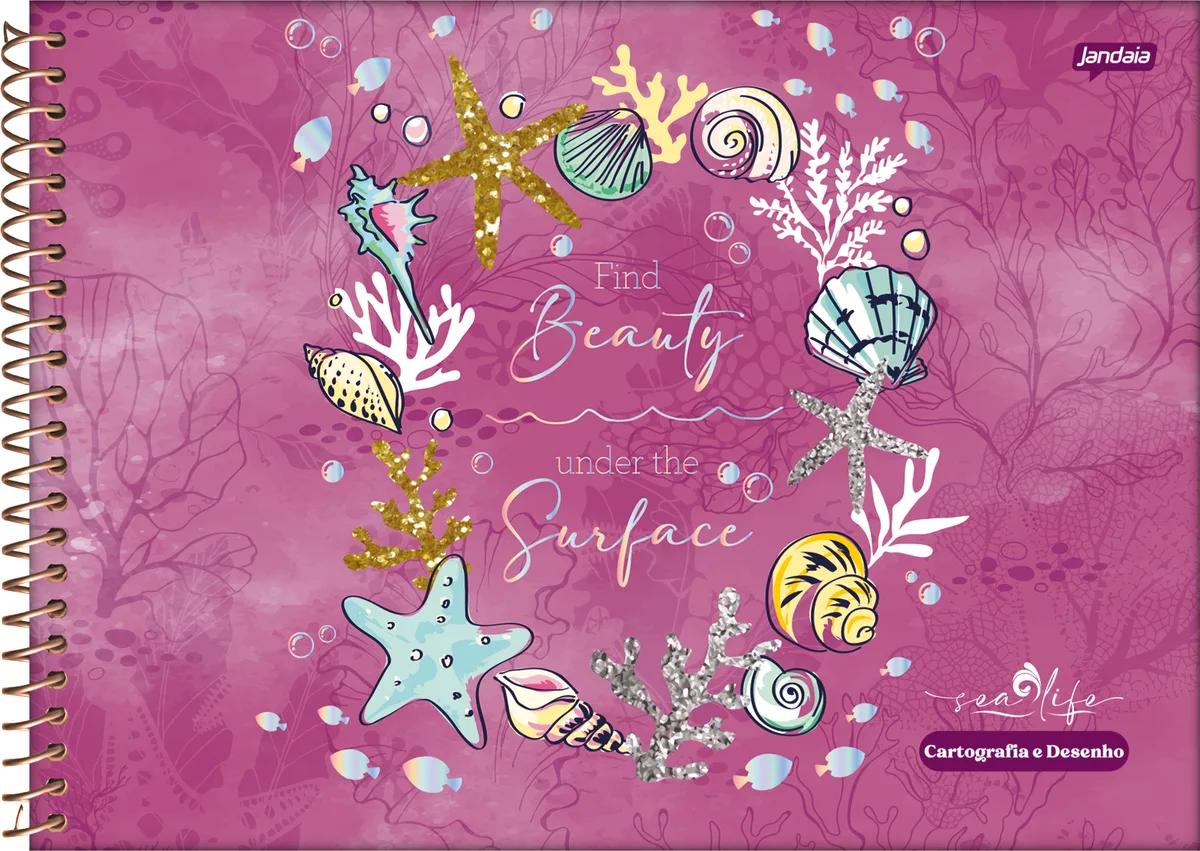 CADERNO ESPIRAL CAPA DURA 80 FOLHAS CARTOGRAFIA - SEA LIFE — miniatura 2