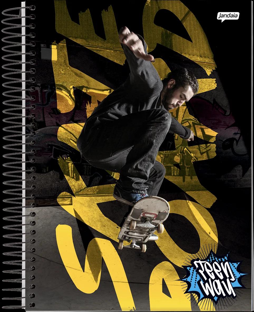CADERNO ESPIRAL UNIVERSITÁRIO CAPA DURA 10 MATÉRIAS  200 FOLHAS - TEEN WAY