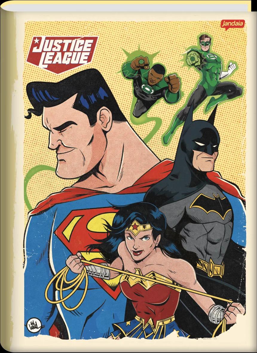CADERNO BROCHURA CAPA DURA 1/4 80 FOLHAS - LIGA DA JUSTIÇA — miniatura 3