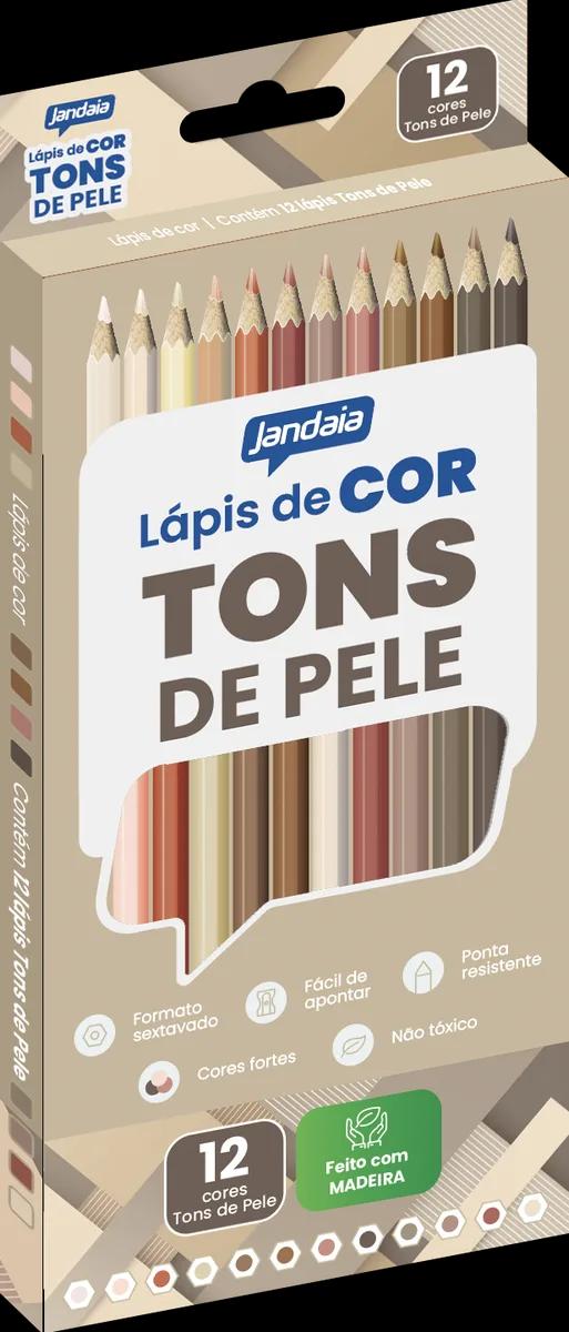 LAPIS DE COR 12 CORES TONS DE PELE - JANDAIA