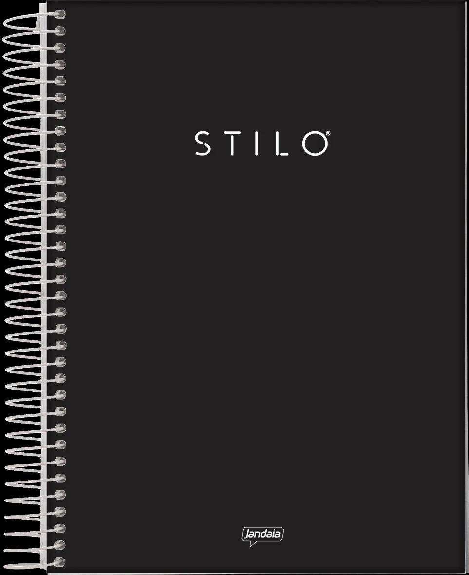 CADERNO ESPIRAL UNIVERSITÁRIO CAPA DURA 01 MATÉRIA 80 FOLHAS PRETO - STILO