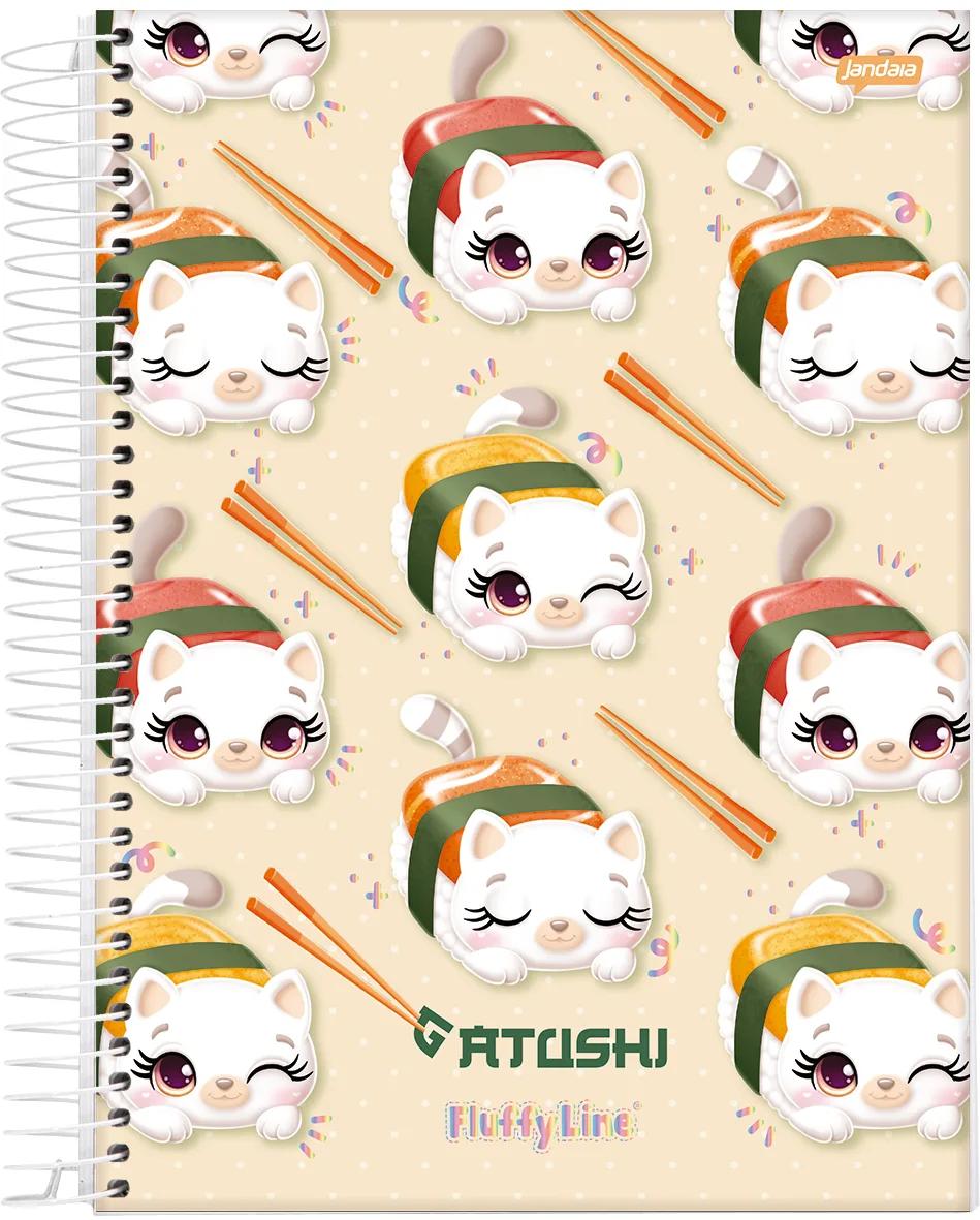 CADERNO ESPIRAL CAPA DURA 1/4 80 FOLHAS - FLUFFY