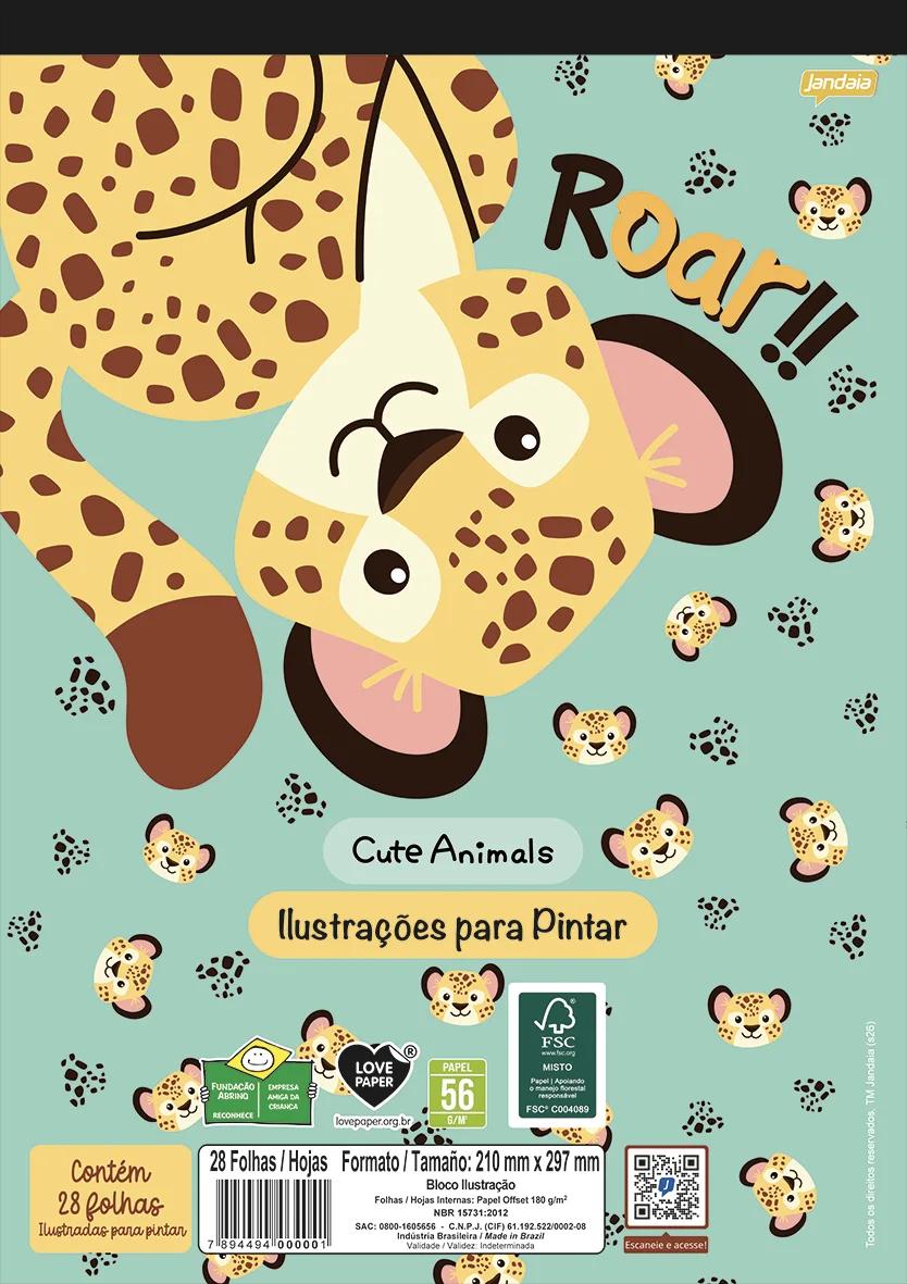 FOLHAS ILUSTRAÇÃO 180G A4 - CUTE ANIMALS