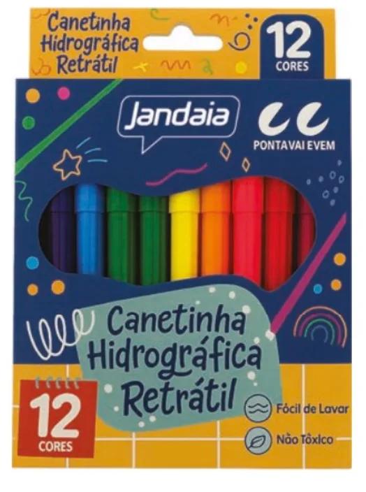 CANETA HIDROGRAFICA 12 CORES VAI E VOLTA - JANDAIA