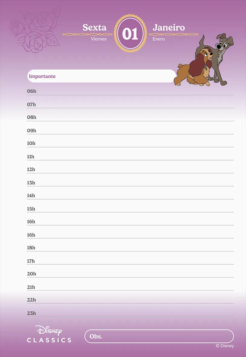 AGENDA DIARIA LOMBADA QUADRADA 138X200MM - DISNEY CLASSICOS — miniatura 7