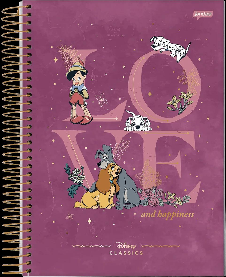 CADERNO ESPIRAL UNIVERSITÁRIO CAPA DURA 10 MATÉRIAS 160 FOLHAS - DISNEY CLÁSSICOS