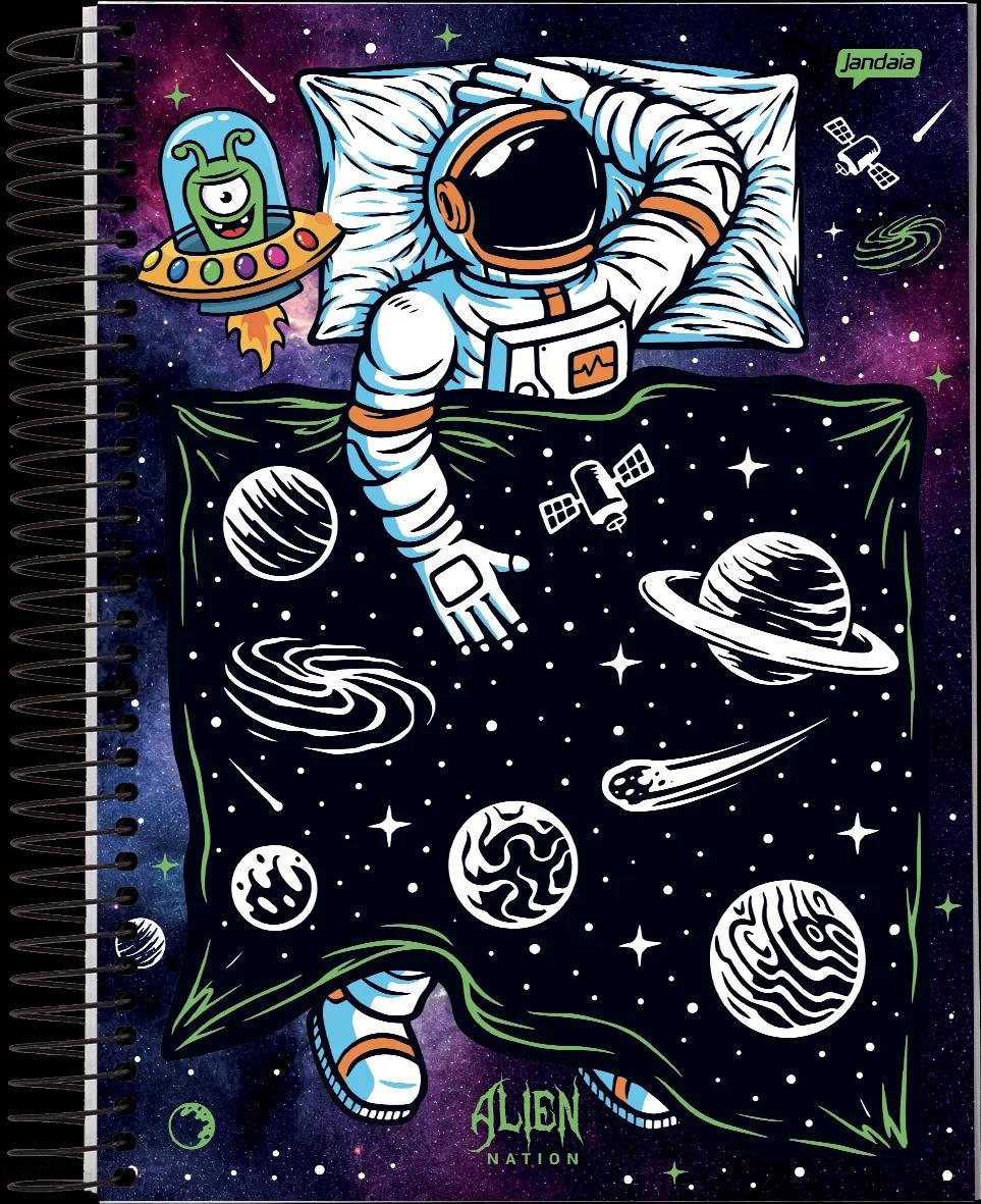 CADERNO ESPIRAL UNIVERSITÁRIO CAPA DURA 15 MATÉRIAS 240 FOLHAS - ALIEN NATION
