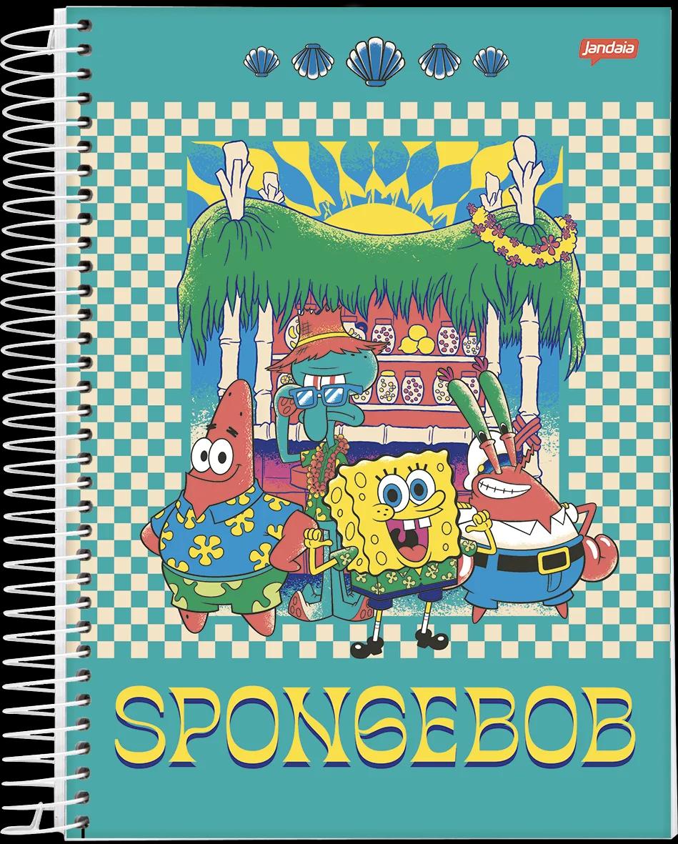 CADERNO ESPIRAL CAPA DURA 1/4 80 FOLHAS - BOB ESPONJA — miniatura 4