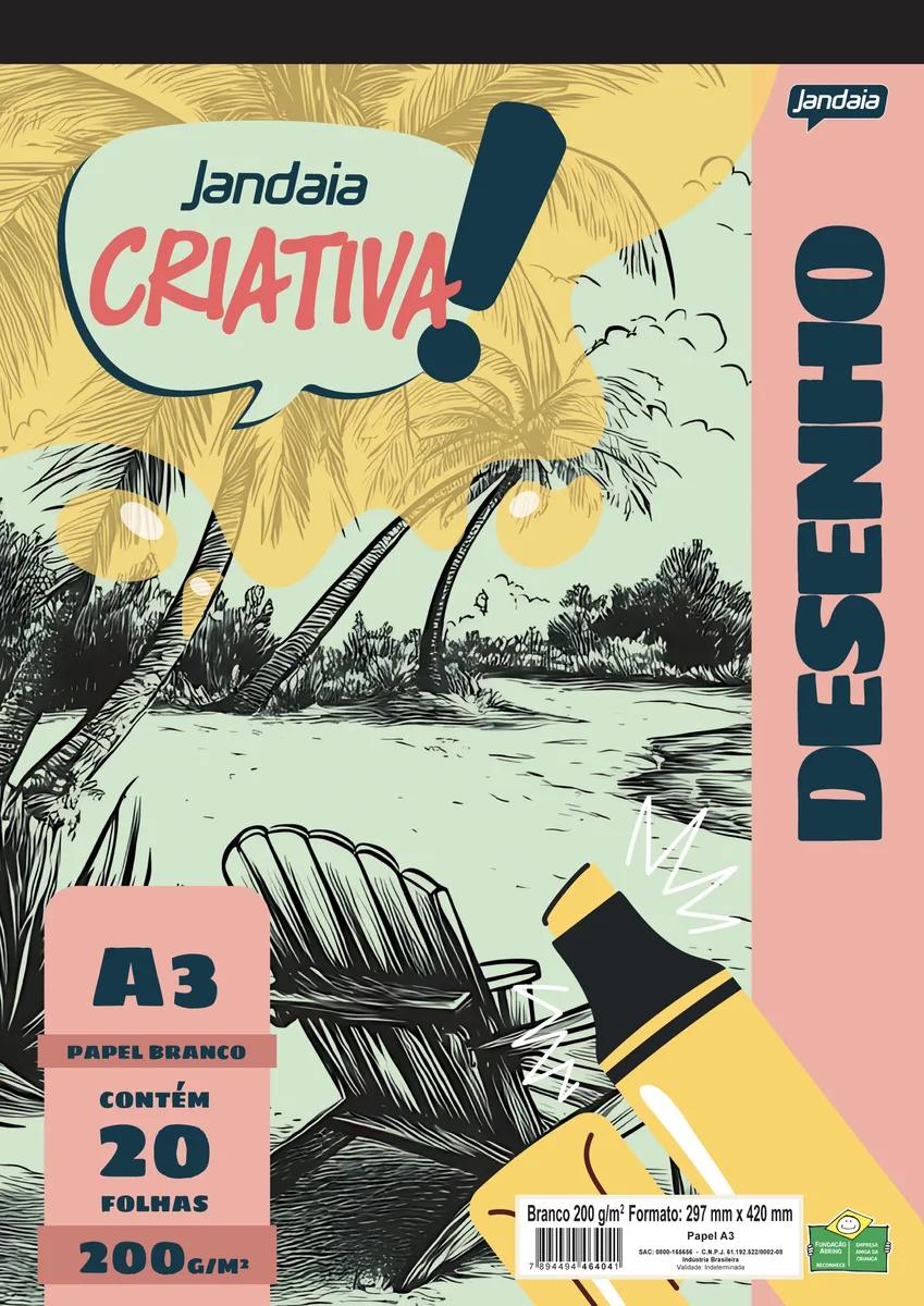 BLOCO DE DESENHO A3 - JANDAIA CRIATIVA