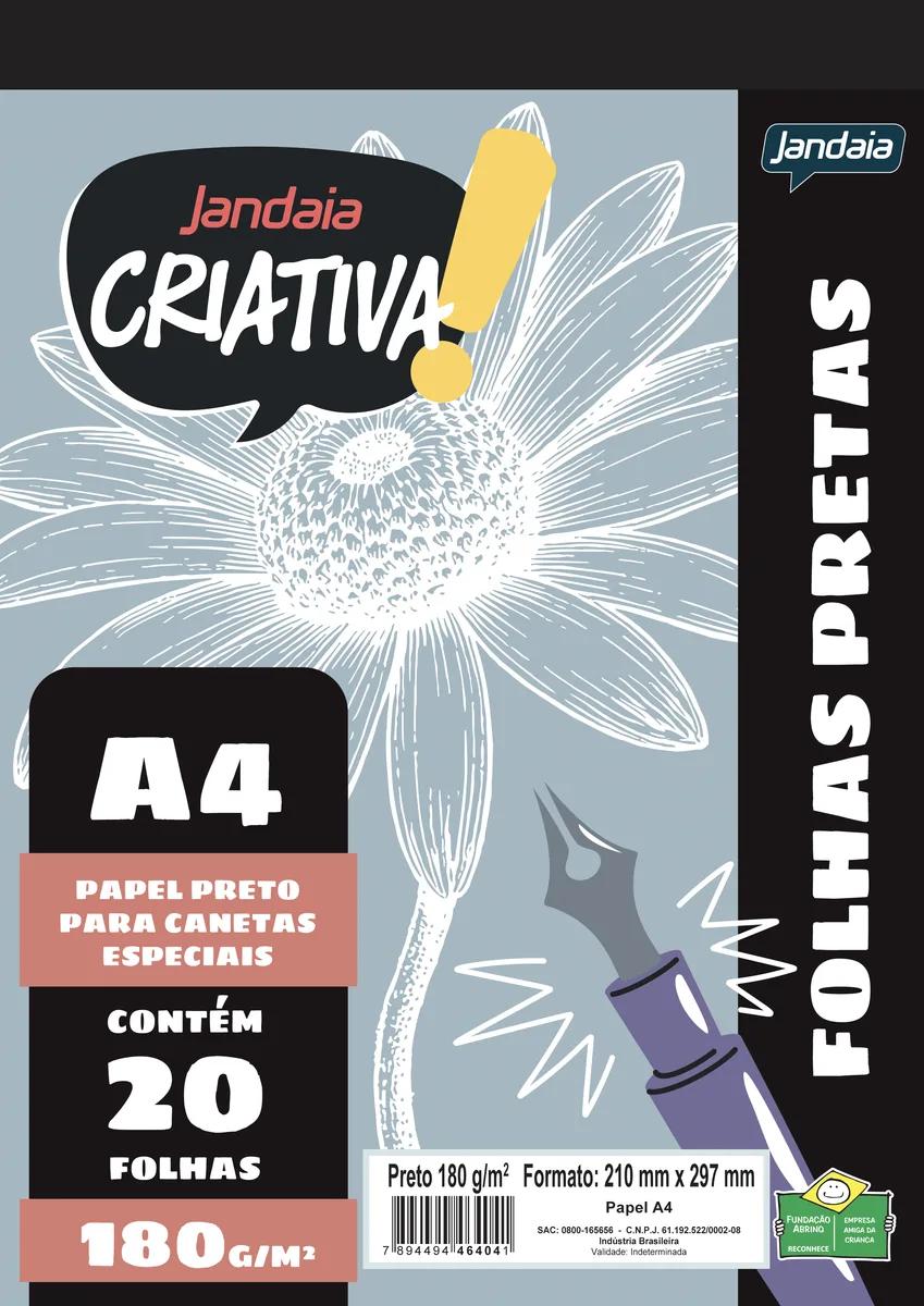 FOLHAS PRETAS A4 - JANDAIA CRIATIVA