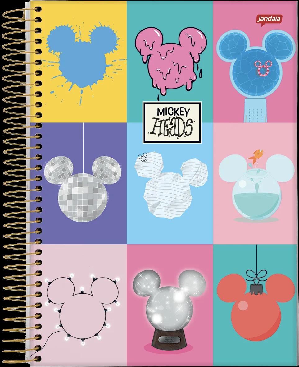 CADERNO ESPIRAL UNIVERSITÁRIO CAPA DURA 01 MATÉRIA 80 FOLHAS - MICKEY HEADS — miniatura 4