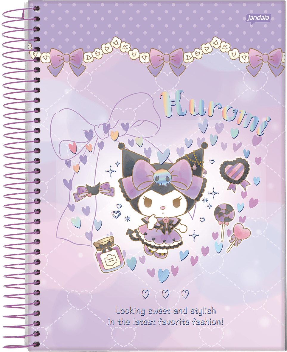 CADERNO ESPIRAL UNIVERSITÁRIO CAPA DURA 10 MATÉRIAS 160 FOLHAS - KUROMI — miniatura 2