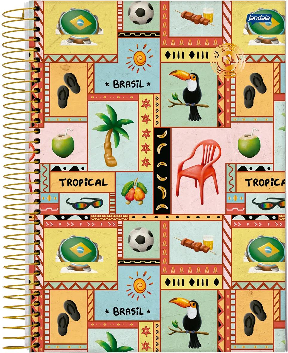 CADERNO ESPIRAL CAPA DURA 1/8 80 FOLHAS - PASSAPORTE BRASIL — miniatura 3