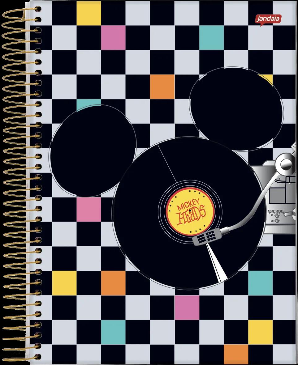 CADERNO ESPIRAL UNIVERSITÁRIO CAPA DURA 01 MATÉRIA 80 FOLHAS - MICKEY HEADS — miniatura 2