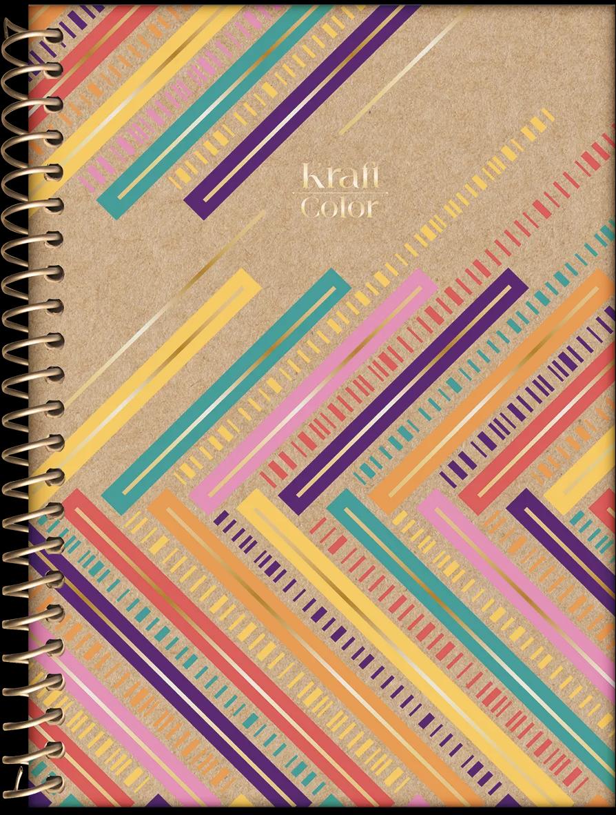 CADERNO ESPIRAL CAPA DURA 10 MATÉRIAS COLLEGE - KRAFT COLOR — miniatura 2