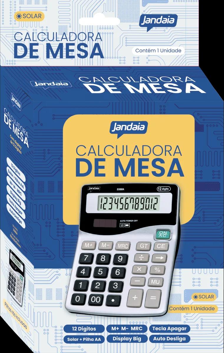 CALCULADORA DE MESA 12 DIGITOS SOLAR - JANDAIA