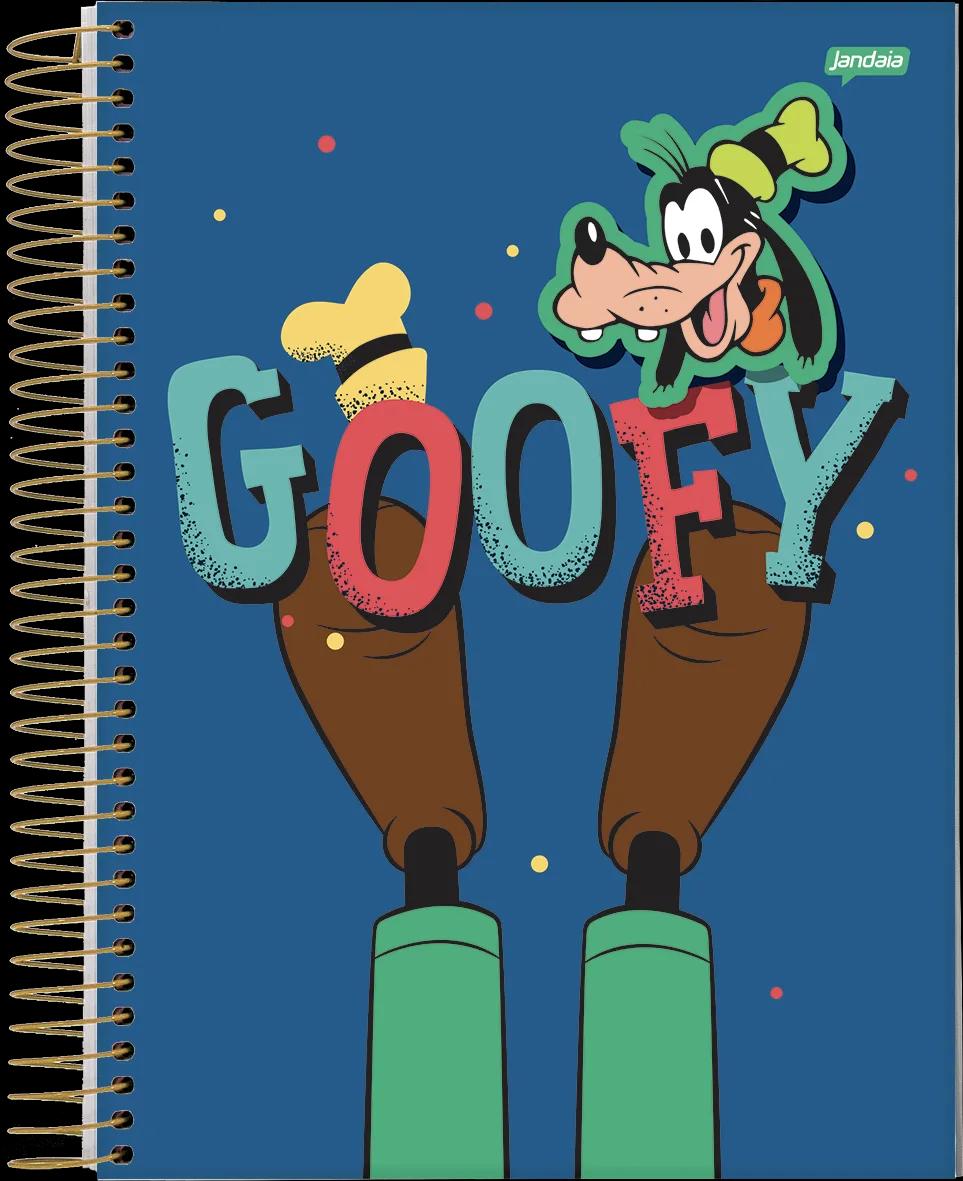 CADERNO ESPIRAL UNIVERSITÁRIO CAPA DURA 01 MATÉRIA 80 FOLHAS - GOOFY