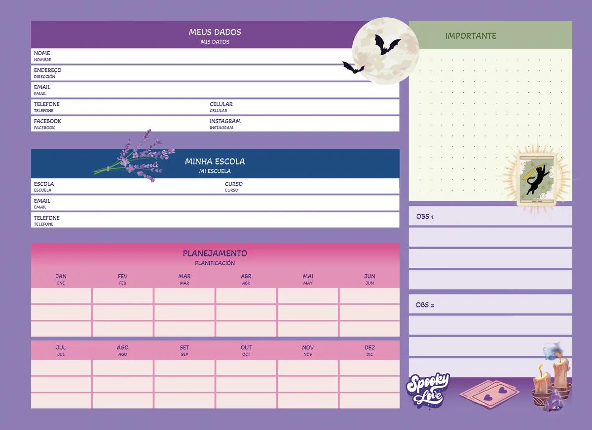CADERNO ESPIRAL CAPA DURA 80 FOLHAS CARTOGRAFIA - SPOOKY LOVE — miniatura 3