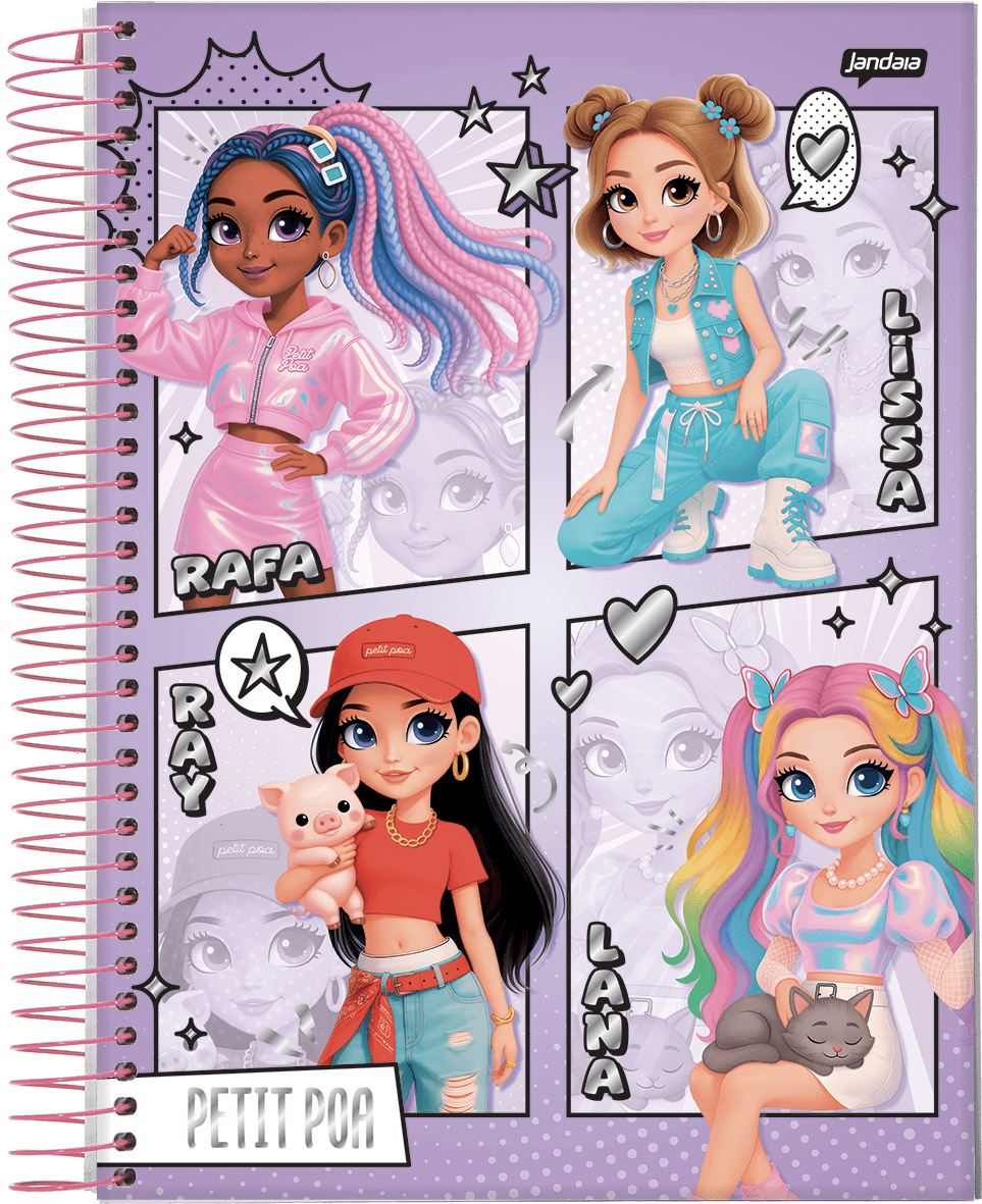 CADERNO ESPIRAL 1/4 CAPA DURA 200 FOLHAS - PETIT POÁ — miniatura 4
