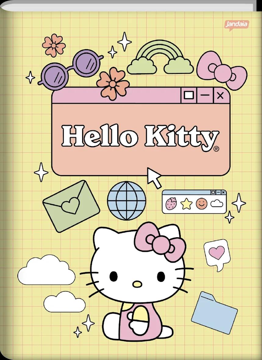 CADERNO BROCHURA CAPA DURA UNIVERSITÁRIO 80 FOLHAS - HELLO KITTY