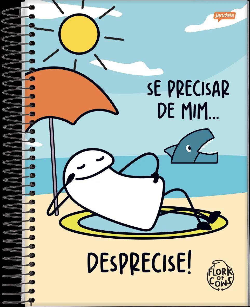 CADERNO ESPIRAL CAPA DURA 1/4 80 FOLHAS - FLORK