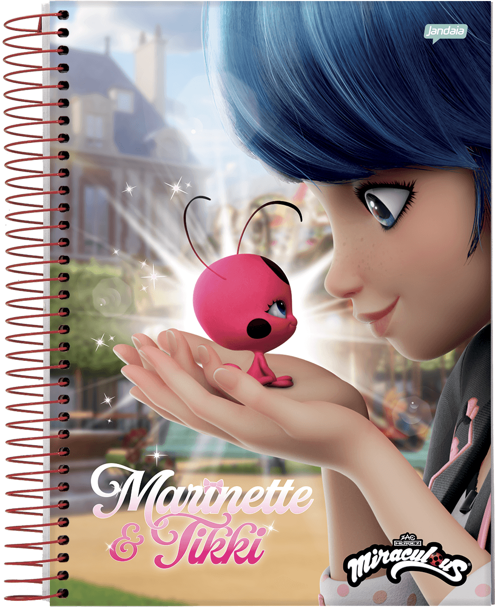 CADERNO ESPIRAL UNIVERSITÁRIO CAPA DURA 01 MATÉRIA 80 FOLHAS - MIRACULOUS — miniatura 3