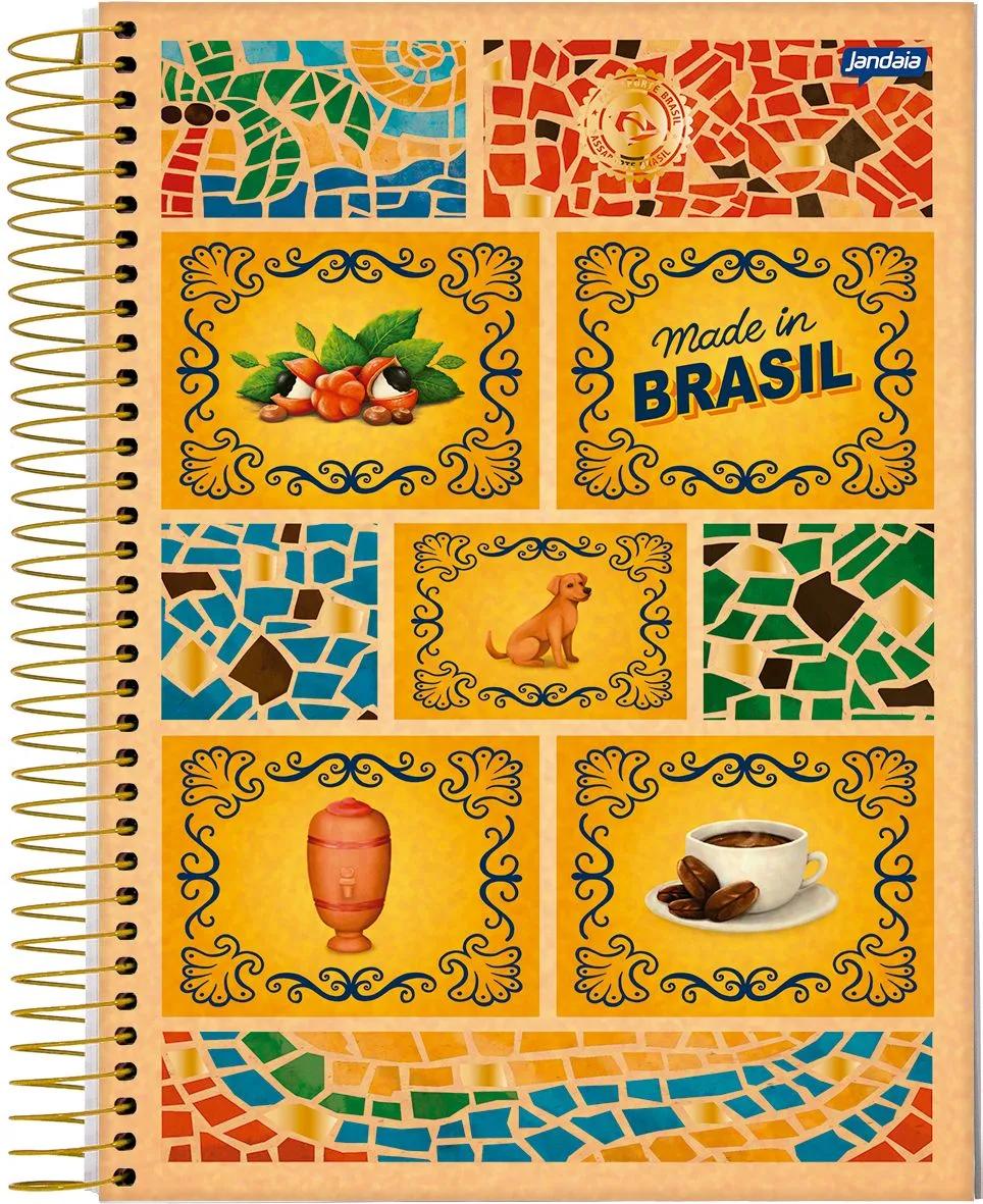 CADERNO ESPIRAL UNIVERSITÁRIO CAPA DURA 01 MATÉRIA 80 FOLHAS - PASSAPORTE BRASIL — miniatura 2