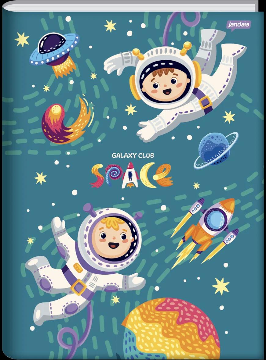 CADERNO BROCHURA CAPA DURA UNIVERSITÁRIO 80 FOLHAS - GALAXY CLUB SPACE — miniatura 3