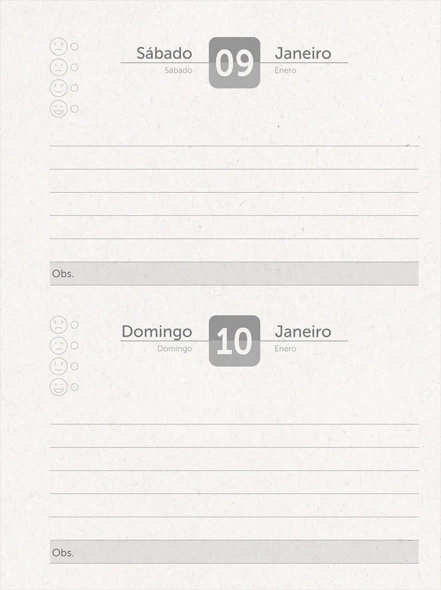AGENDA DIÁRIA ESPIRAL 133X178MM 176FLS - ECO LÍNEA