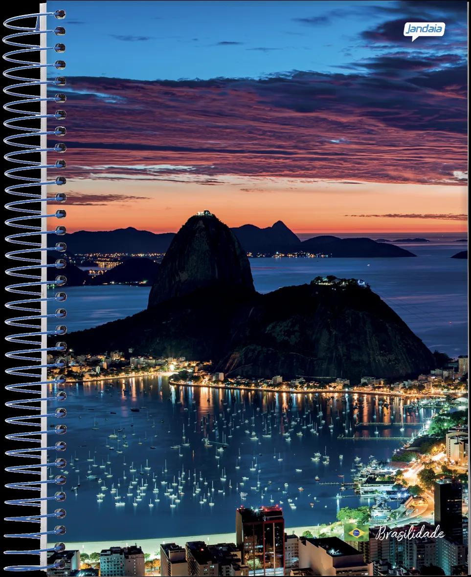 CADERNO ESPIRAL 1/8 CAPA DURA 96 FOLHAS - BRASILIDADE